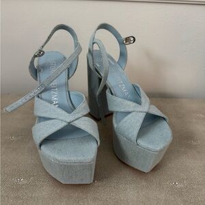Stuart Weitzman Sky Blue Platform Heels
